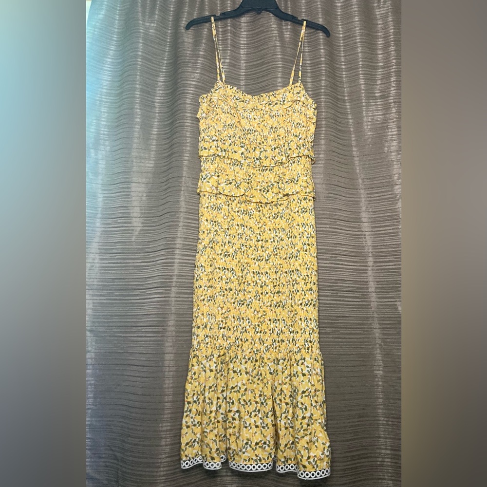 Antonio Melani Adalee Printed Yellow Lemon chique Dress Size  10 NWT
